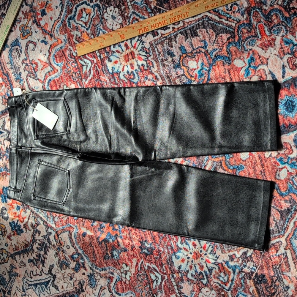 Wilfred Melina Cropped Faux Leather Pants 4 Black Noir - Picture 8 of 9